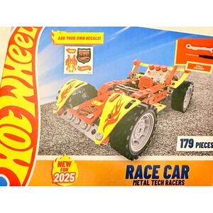 Hot Wheels Metal Tech Racers Race Car Kids OS Red New 179pc 2025 Build Set